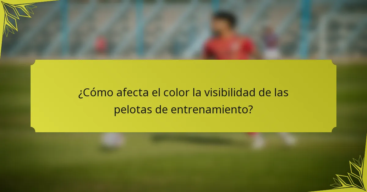 ¿Cómo afecta el color la visibilidad de las pelotas de entrenamiento?