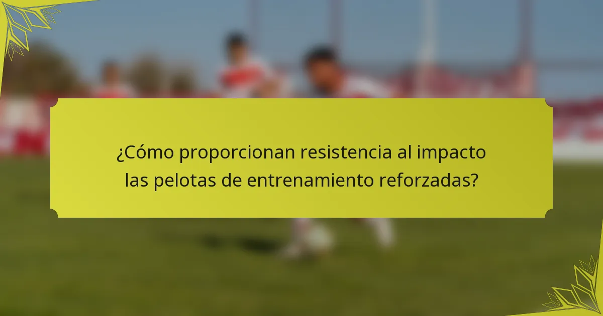 ¿Cómo proporcionan resistencia al impacto las pelotas de entrenamiento reforzadas?