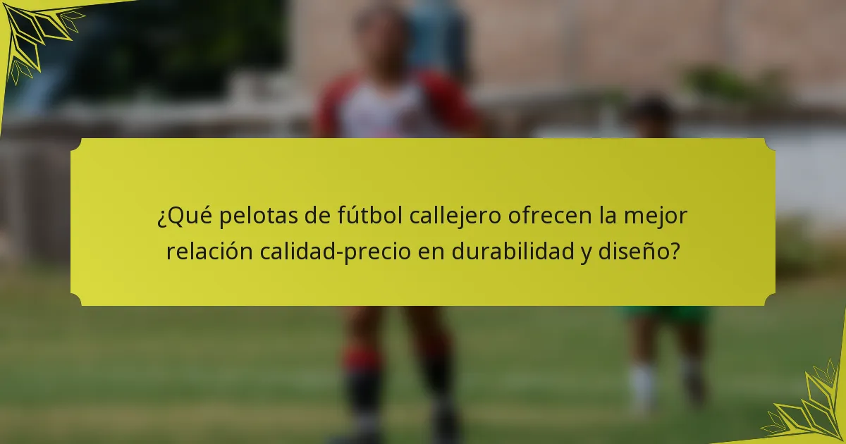¿Qué pelotas de fútbol callejero ofrecen la mejor relación calidad-precio en durabilidad y diseño?