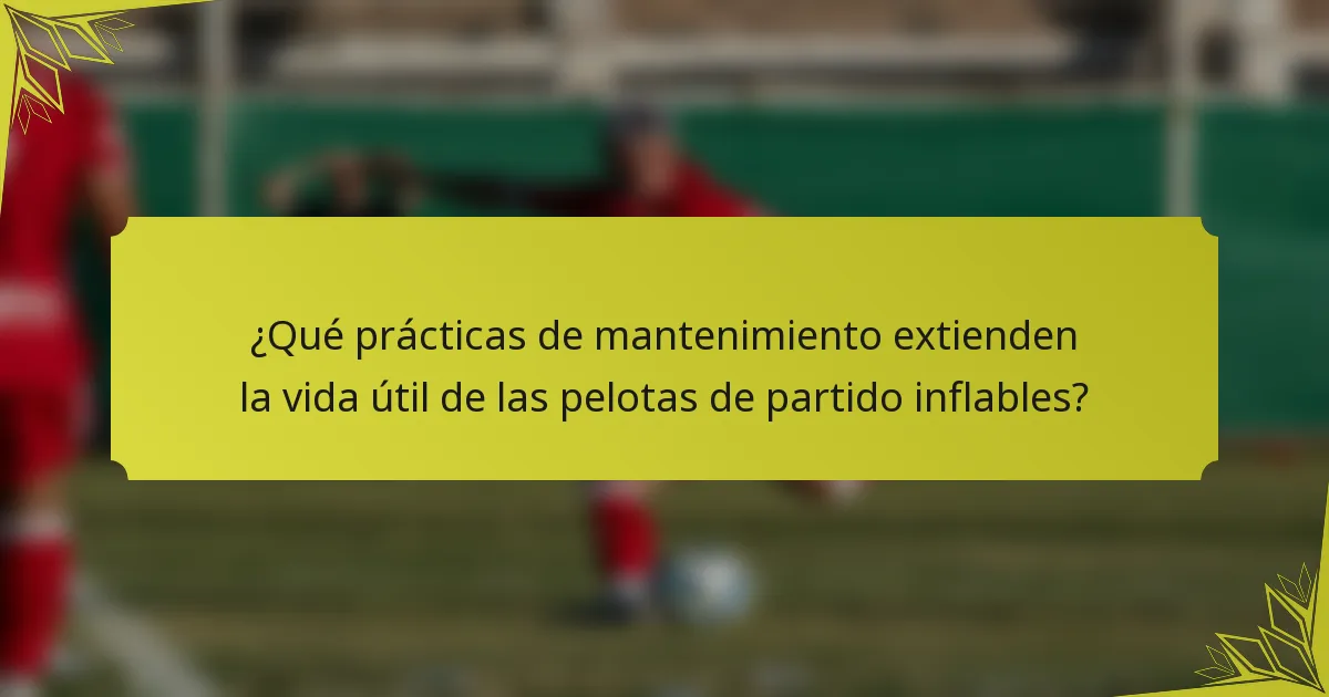 ¿Qué prácticas de mantenimiento extienden la vida útil de las pelotas de partido inflables?